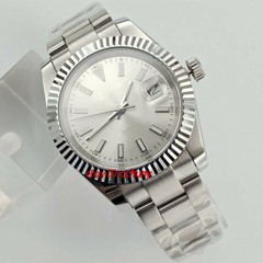 40mm sterile black blue dial date Roman sapphire glass automatic mens watch