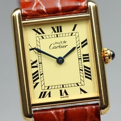 Vintage Cartier must de Tank 590005 LM Quartz Watch 23mm Roman Dial