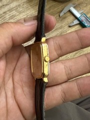 Vintage JUNGHANS Grand Prix Quartz Gold Dial 30mm Gold Plated Men’s Watch Runs