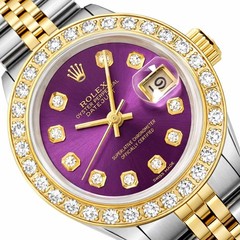 Rolex Datejust 69173 26mm Purple Diamond Dial Steel Women&rsquo;s Watch