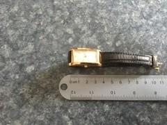 MAURICE LACROIX TANK CURVED GOLD PLATED WATCH, CRACKED CRYSTAL, RUNS
