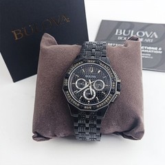 Bulova Black 98C134 Quartz & Octava Crystal Men&rsquo;s Chronograph Watch 41.5mm