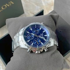 Bulova Marine Star Blue Dial Chronograph Men&rsquo;s Swiss Quartz 96B256 Watch 43MM
