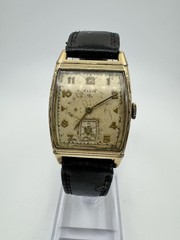 Elgin 554 10k Gold Filled Men’s Tank Watch 15 Jewel