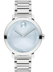 MOVADO BOLD 3601190 BLUE DIAL SILVER BRACELET QUARTZ 34MM WOMENS WATCH