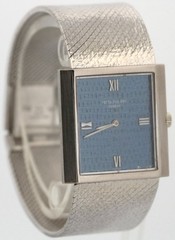 VINTAGE Patek Philippe BLUE Gondolo 26mm 18K White Gold Manual Watch 3571/1