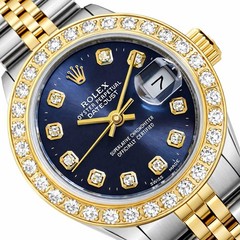 Rolex Datejust 69173 26mm Diamond Bezel Blue Dial Steel Women&rsquo;s Watch