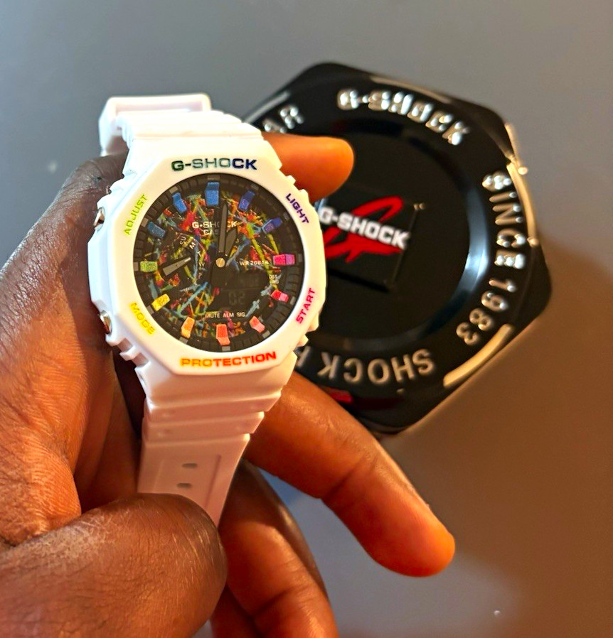 G-SHOCK Shock-Resistant 200m Analog-Digital White Resin Watch w/ Box