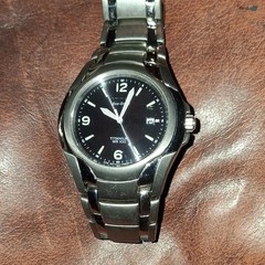 Citizen Eco-Drive Titanium Quartz 100m Black Dial Date Men&rsquo;s Watch 40mm