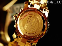 Invicta Men&rsquo;s 48mm PRO DIVER Scuba Chronograph Gold Dial 18K Gold Plated Watch