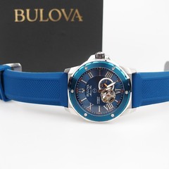 Bulova 98A303 Marine Star Blue Dial Rubber Strap Men&rsquo;s Automatic Watch 44 mm