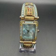 Heidi Daus Watch Art Deco Blue Face Swarovski Crystals Bracelet New Battery