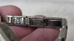 Art Deco Manfred 18KT White GF Mechanical Windup Ladies Watch-16 Jewels -WORKS