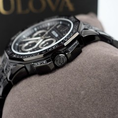 Bulova Octava Crystal 98C134 Black Stainless Steel Men&rsquo;s Quartz Watch 41.5 mm
