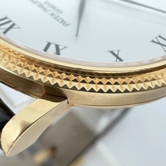 Patek Philippe 3919J Calatrava 33mm 18K Yellow Gold White Porcelain Dial Watch