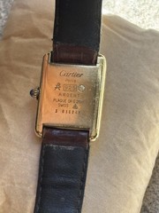Vintage Must De Cartier Tank Manual Wind Brown Turtle Shell Dial 20.5x28mm SMALL