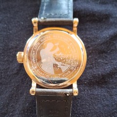 Stauer Men&rsquo;s Quartz Analog Dress Watch Black Dial Roman Gold Case Leather