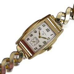 Elgin Tank 14k Gold Filled 1930&rsquo;s Vintage Art Deco White Dial Men&rsquo;s Watch