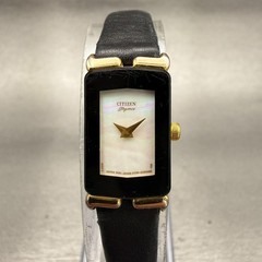 Citizen Elegance Tank Watch Women 13mm MOP Dial Gold Tone 2200-S14994 New Batt