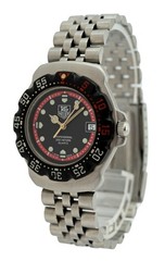 Tag Heuer 35mm Men&rsquo;s Formula 1 Black/ Red Stainless F1 Watch 494/3 Ref: WA1214!