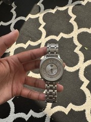 Juicy Couture Women’s Quartz Analog Cushion Watch Silver Bracelet Arabic Dial