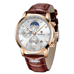 Luxury Men Watch Quartz Luminous Date Waterproof Leather Business Man Wristwatch