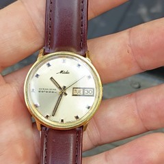 Mido Ocean Star Datoday Vintage 1960s Automatic Day/Date Silver Dial Gold Plated