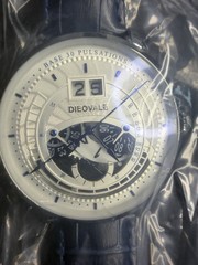 DIEOVALE Racing club-4 Quartz Watch 30m Date Blue Leather Strap 40-43.9mm
