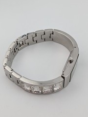 DKNY Watch Swarovski Crystals 13mm Case Silver 6.25&Prime; Band- New Battery