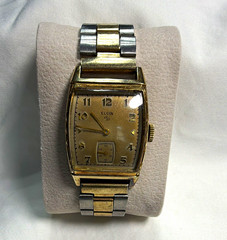 Elgin Vintage Tonneau Manual Watch Gold Dial Small Seconds 10K Rolled Gold