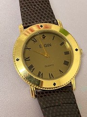 Vintage Rare Gold Toned Men’s Elgin Watch Tinted Bezel