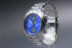 Vintage [N Mint] Seiko V657-9060 Chronograph Blue Dial Quartz Watch From JAPAN