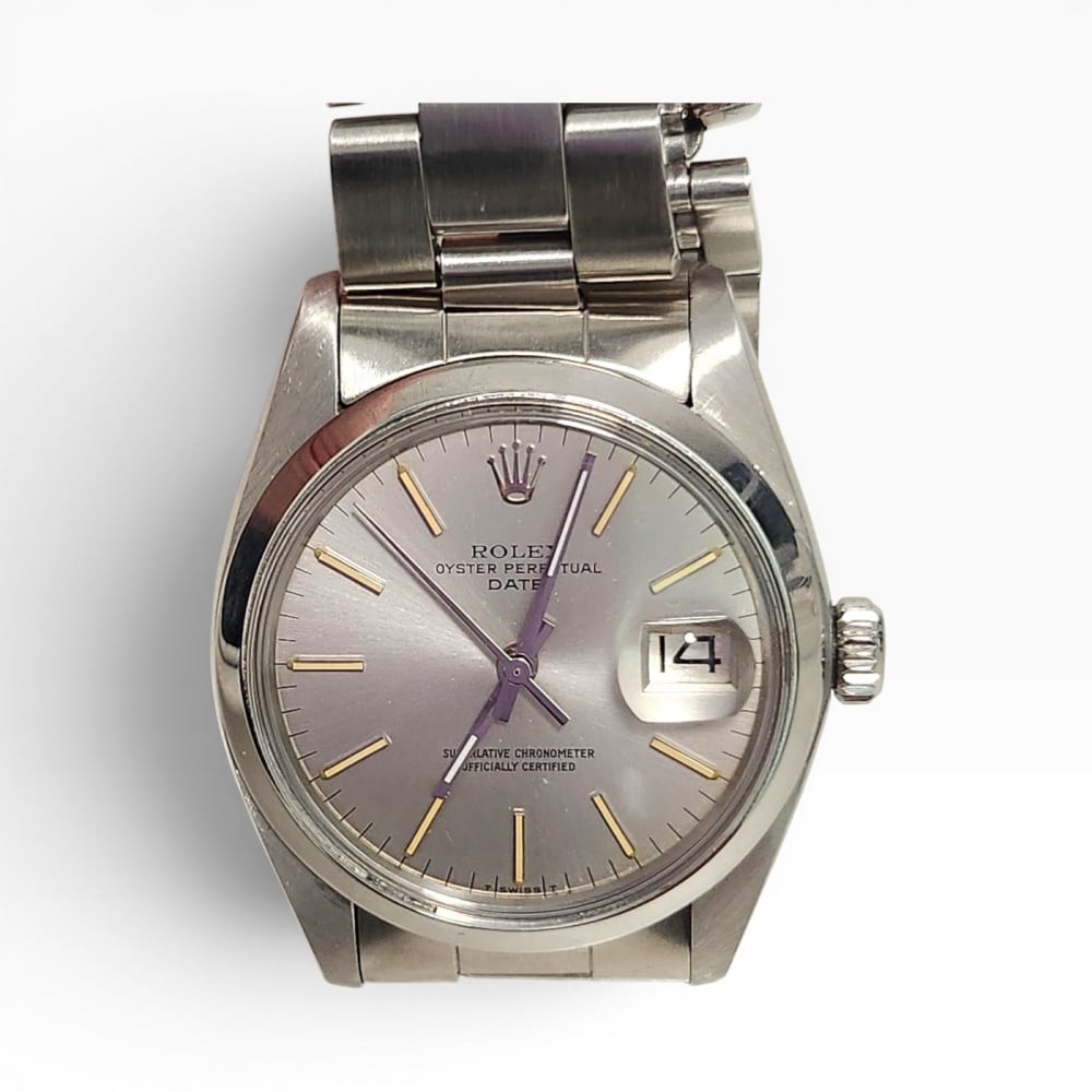 Rolex Date 34 mm Steel Silver Dial Oyster Automatic Watch 1500 Circa 1979