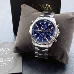 Bulova Men&rsquo;s Marine Star 96B256 Blue Dial Quartz Chronograph Watch 43MM