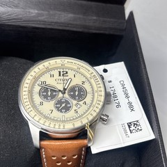 NEW Citizen Men&rsquo;s CA4500-08X Eco-Drive Chronograph Stainless Steel Leather Watch