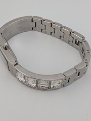 DKNY Watch Swarovski Crystals 13mm Case Silver 6.25&Prime; Band- New Battery