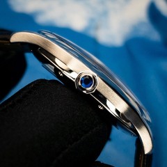 Cartier Drive de Cartier WSNM0004 Silver Guilloché | Blued Hands Men&rsquo;s Watch B&P