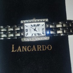 Lancardo Women&rsquo;s Quartz Rectangle Watch Roman Numerals White Dial Silver