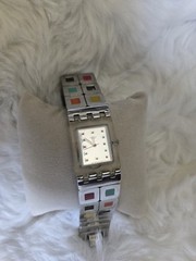 Swatch Full Empty Irony Watch Multicolor Womens 29mm 2002 New Battery 6.5&Prime; a50
