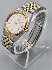 Luxor 35mm Swiss Quartz Men&rsquo;s Two-Tone Date Watch Roman Dial Jubilee Bracelet
