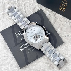 Bulova Men&rsquo;s Surveyor 96A274 Automatic Silver Dial Stainless Steel Watch 42 mm