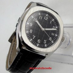 40mm Bliger sterile black dial date sapphire glass automatic Square mens watch