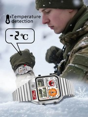 Classic Steel Men&rsquo;s LED Watch – Digital Display, Temperature & Calendar