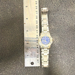 Vintage 1990s Overload Accutime 1731 Watch Blue Dial Japan Movt Y2K Stainless