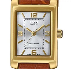 Casio LTP-1234GLL-7A Watch For Women Leather Band Vintage Gold Watches New