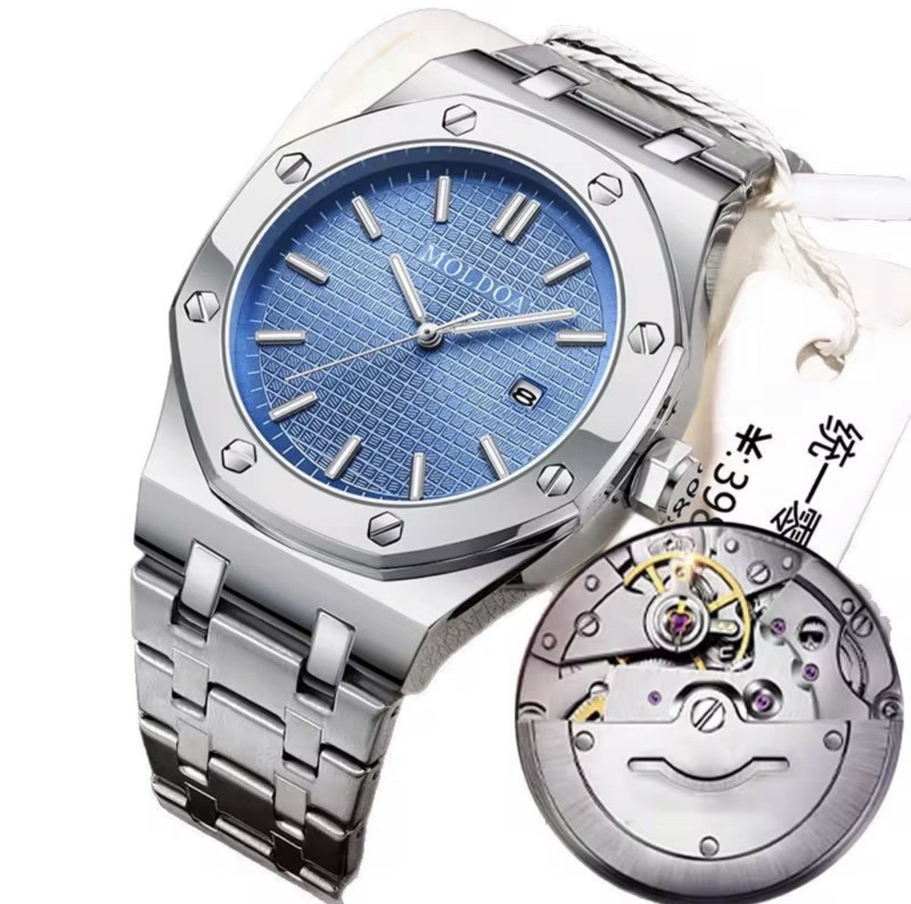 Men&rsquo;s Skeleton Mechanical Luminous Waterproof Octagon Shaped Date Window Watch