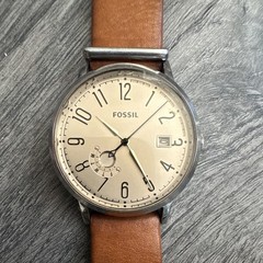 Fossil ES3958 Men&rsquo;s Quartz Analog Date Watch 44mm Brown/Black Leather 50m