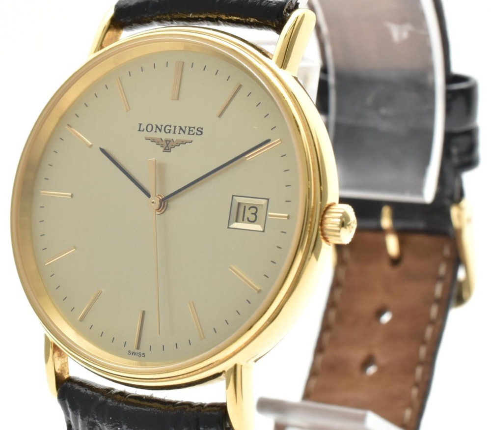 LONGINES L4.720.2 Grand Classic Quartz Men&rsquo;s Watch 33mm Gold Dial Date Vintage
