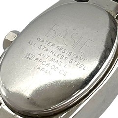 Working New Battery Basile Watch Ladies 3 Hands Black Silver Black Dial Oval Qua