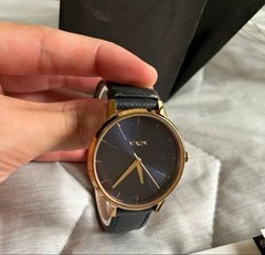 NIXON Wristwatch Navy Gold Quartz